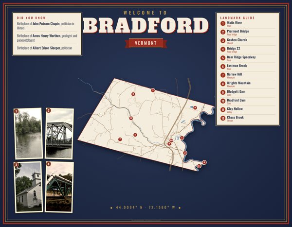 Bradford Map Placemat artwork detail
