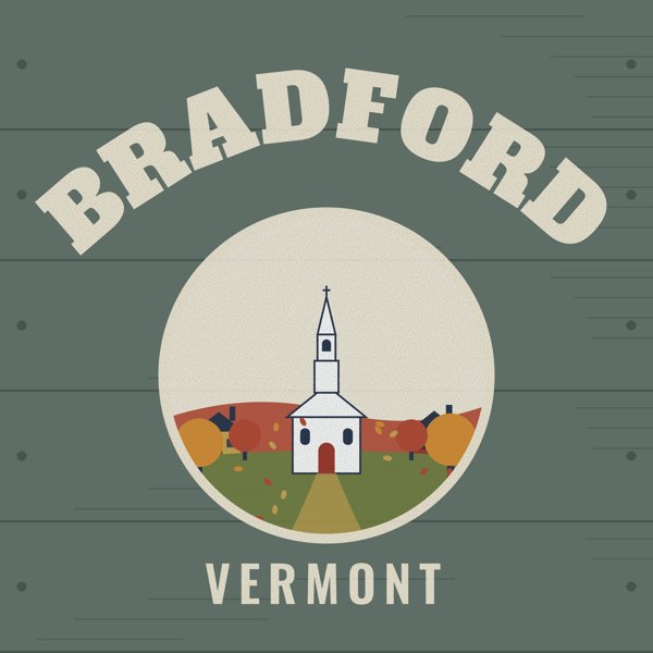 Bradford Hometown Wood Sign artwork detail