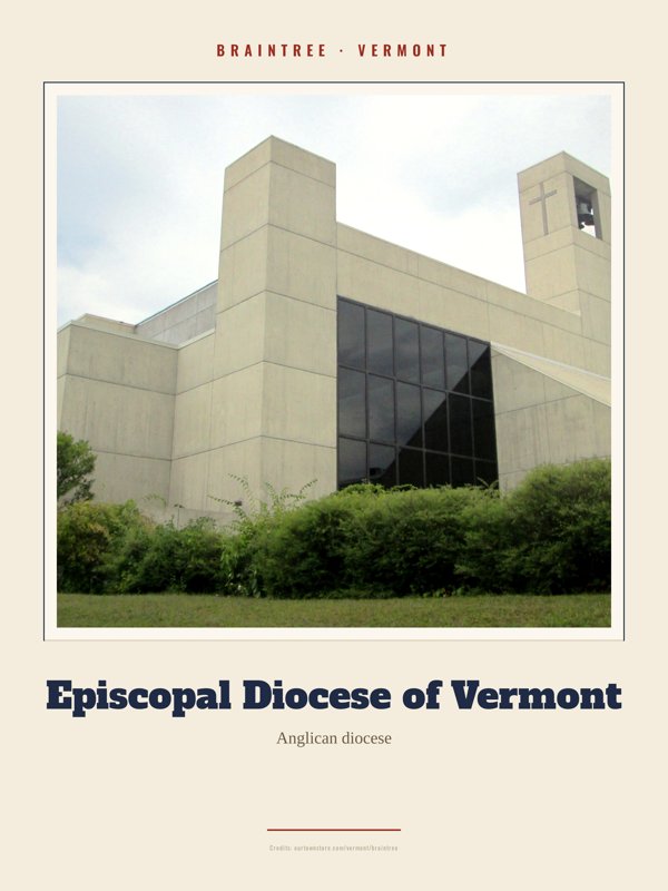 Braintree Episcopal Diocese of Vermont Landmark Print artwork detail
