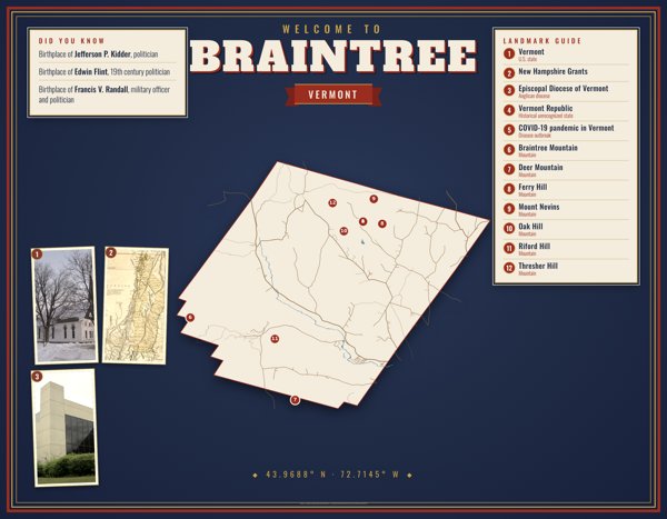 Braintree Map Placemat artwork detail