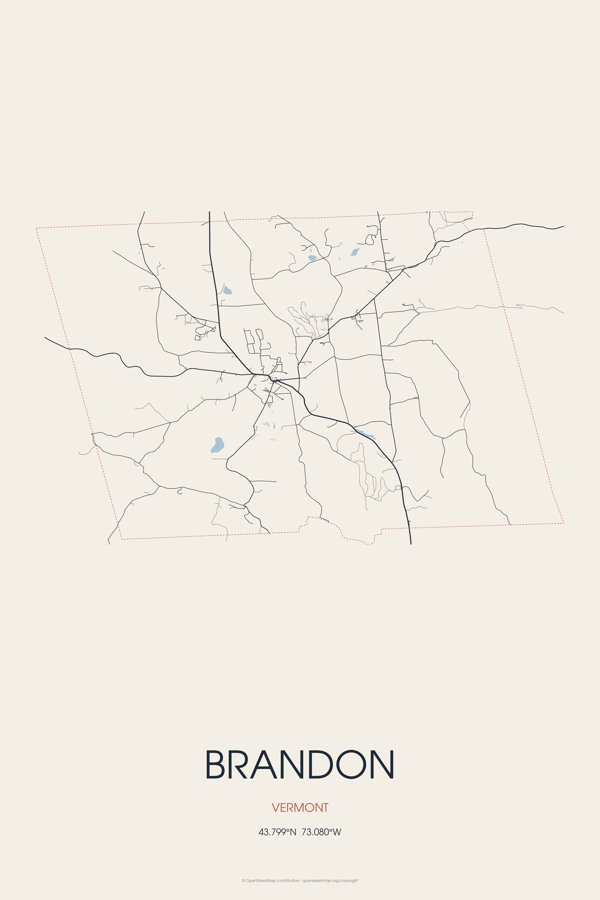 Brandon Street Map Poster · Linen artwork detail