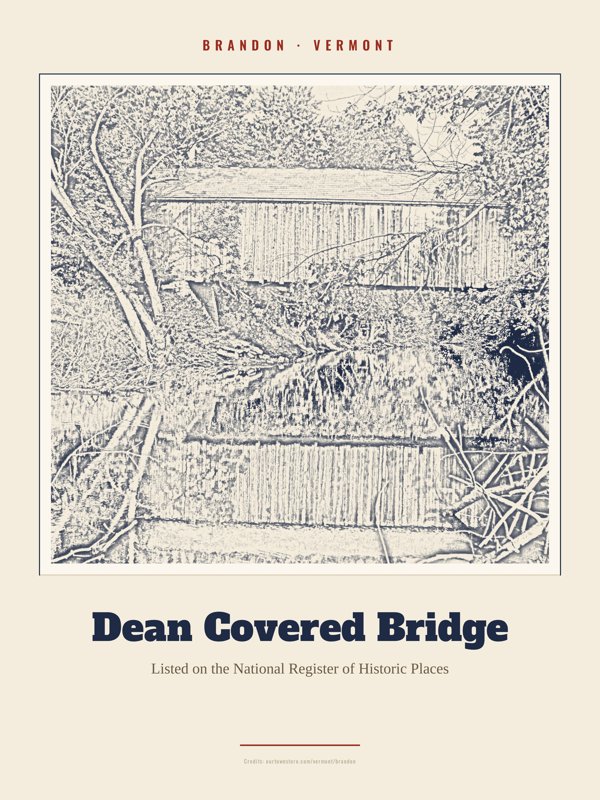 Brandon Dean Covered Bridge Landmark Print artwork detail