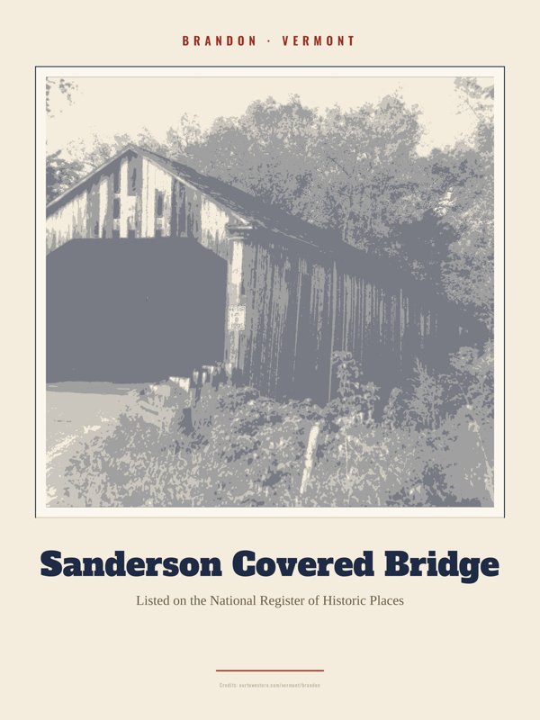 Brandon Sanderson Covered Bridge Landmark Print artwork detail