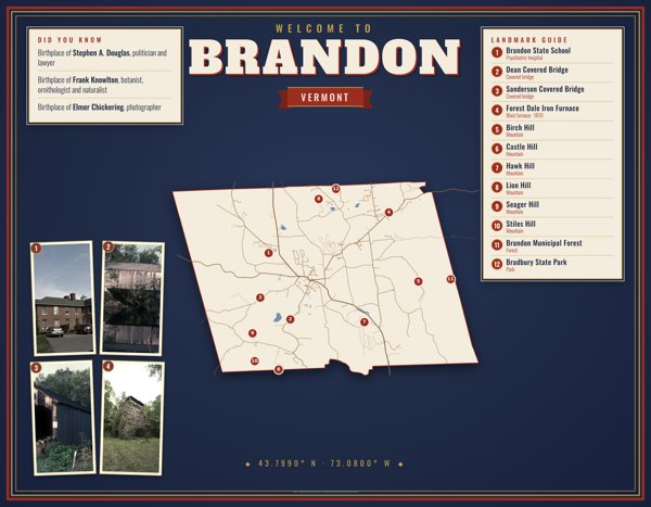 Brandon Map Placemat artwork detail