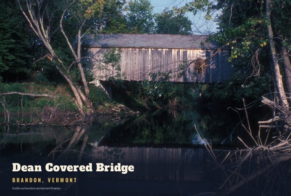 Brandon Dean Covered Bridge Postcard artwork detail