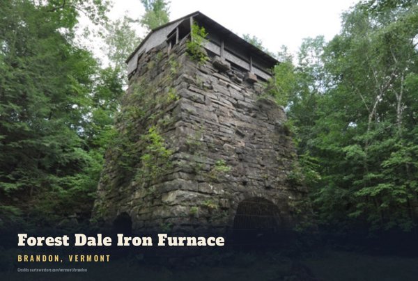 Brandon Forest Dale Iron Furnace Postcard artwork detail