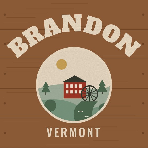 Brandon Hometown Wood Sign artwork detail