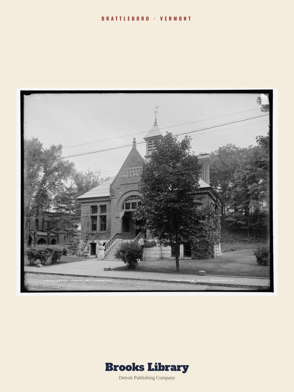 Brattleboro Brooks Library Archive Print artwork detail