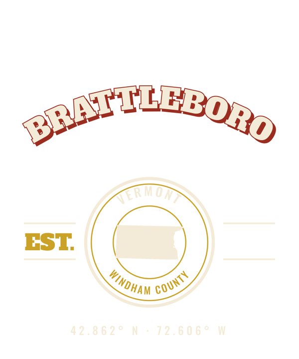 Brattleboro Est. Tee artwork detail