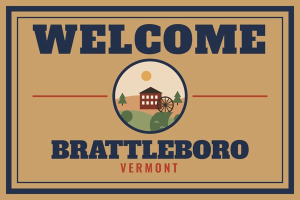 Brattleboro Welcome Doormat artwork detail