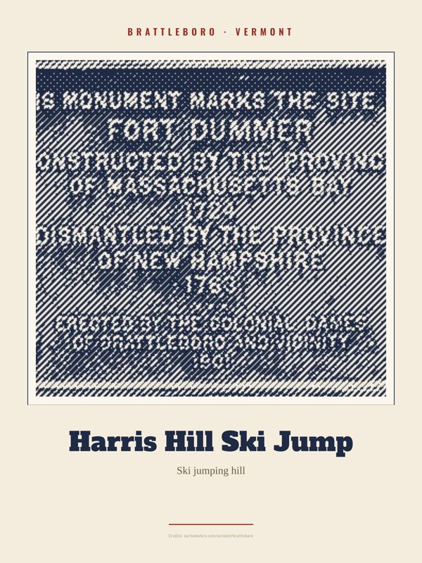 Brattleboro Harris Hill Ski Jump Landmark Print artwork detail
