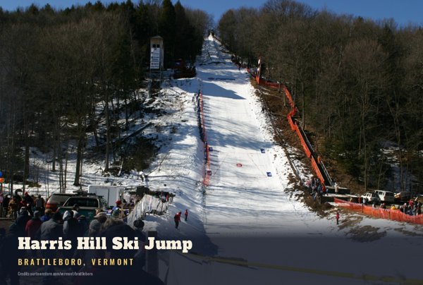 Brattleboro Harris Hill Ski Jump Postcard artwork detail
