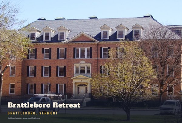 Brattleboro Brattleboro Retreat Postcard artwork detail