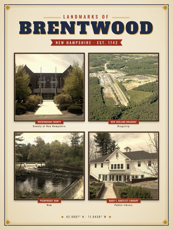 Brentwood Landmarks Photo Poster artwork detail