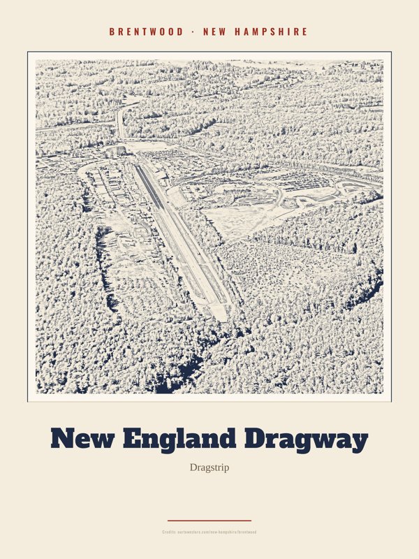 Brentwood New England Dragway Landmark Print artwork detail