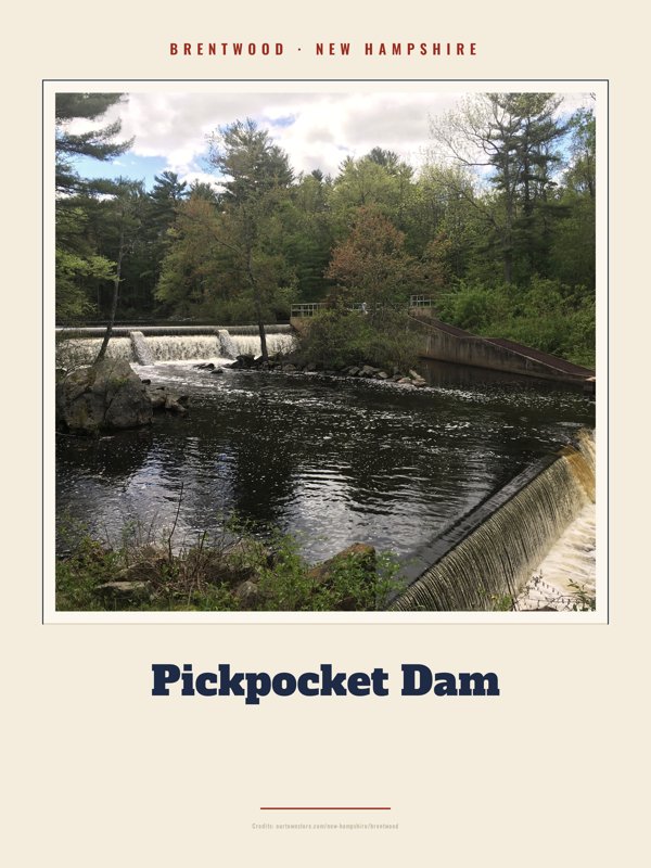 Brentwood Pickpocket Dam Landmark Print artwork detail