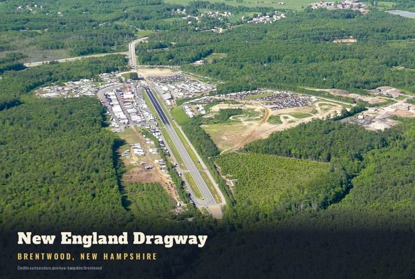 Brentwood New England Dragway Postcard artwork detail