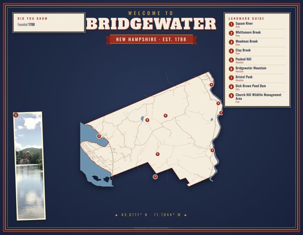 Bridgewater Map Placemat artwork detail