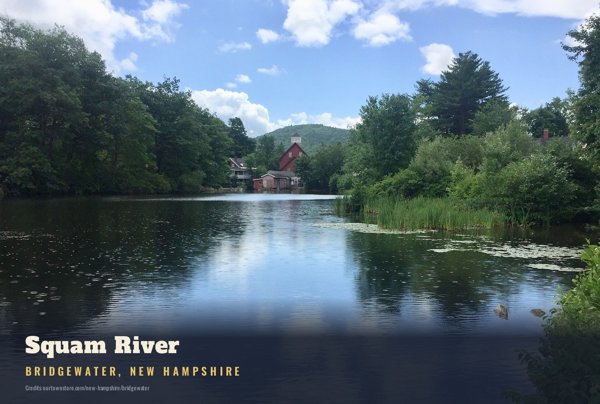 Bridgewater Squam River Postcard artwork detail