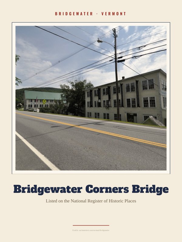 Bridgewater Bridgewater Corners Bridge Landmark Print artwork detail