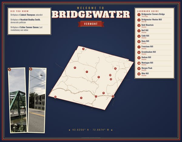 Bridgewater Map Placemat artwork detail