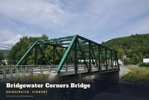 Bridgewater Bridgewater Corners Bridge Postcard artwork detail