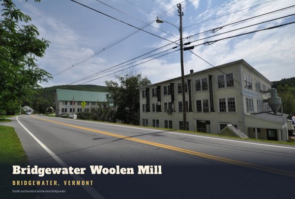 Bridgewater Bridgewater Woolen Mill Postcard artwork detail