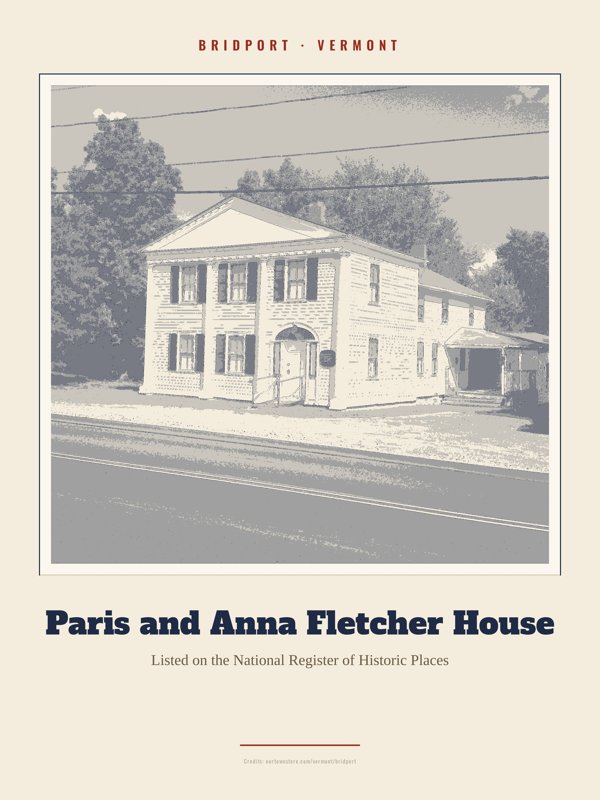Bridport Paris and Anna Fletcher House Landmark Print artwork detail