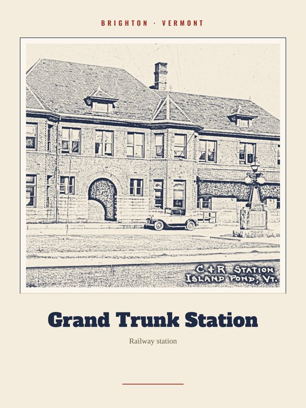 Brighton Grand Trunk Station Landmark Print artwork detail