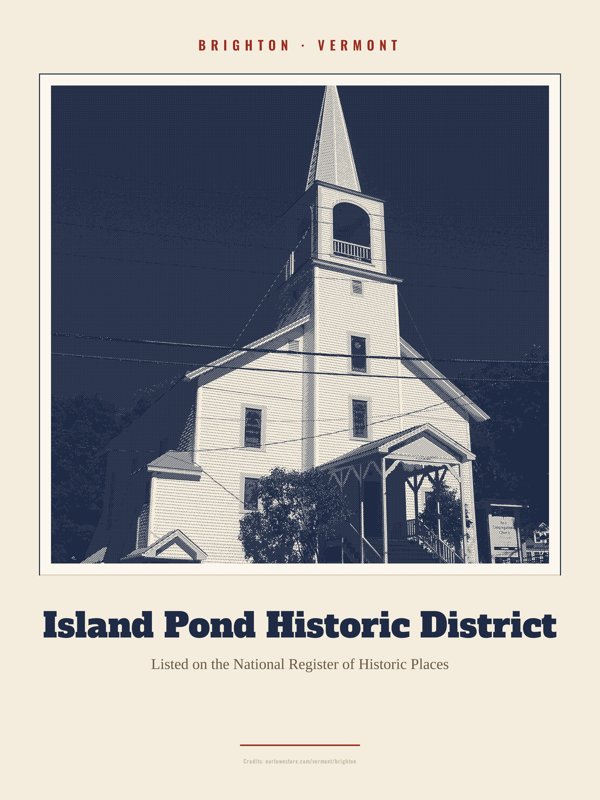 Brighton Island Pond Historic District Landmark Print artwork detail
