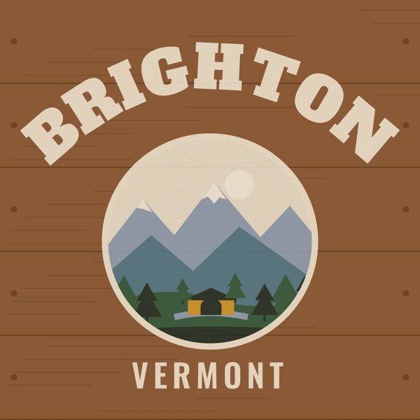 Brighton Hometown Wood Sign artwork detail