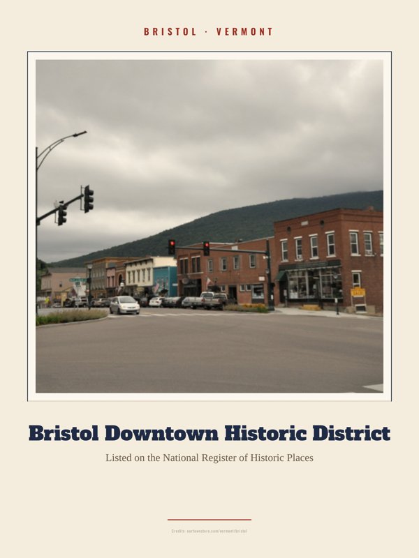 Bristol Bristol Downtown Historic District Landmark Print artwork detail