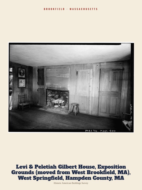 Brookfield Levi & Peletiah Gilbert House, Exposition Grounds (moved from West Brookfield, MA), West Springfield, Hampden County, MA Archive Print artwork detail