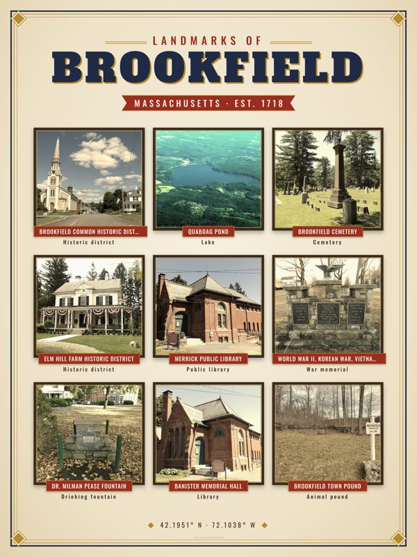 Brookfield Landmarks Photo Poster artwork detail