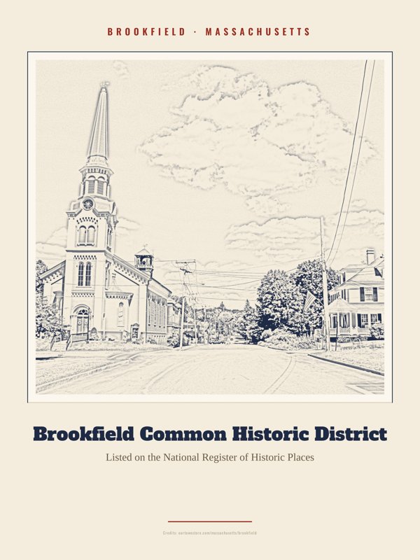 Brookfield Brookfield Common Historic District Landmark Print artwork detail