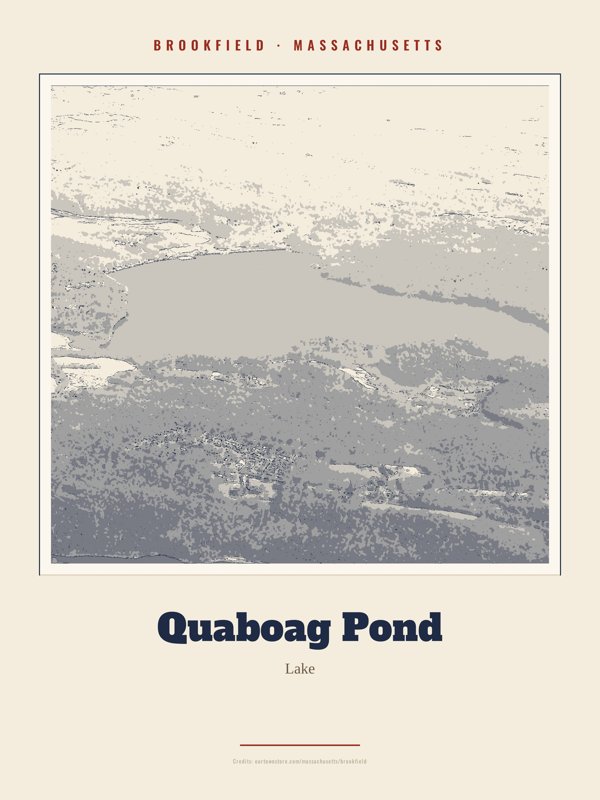 Brookfield Quaboag Pond Landmark Print artwork detail