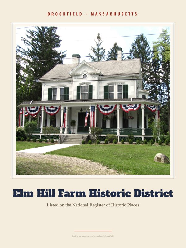 Brookfield Elm Hill Farm Historic District Landmark Print artwork detail