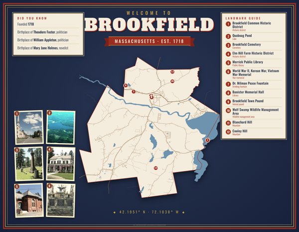 Brookfield Map Placemat artwork detail