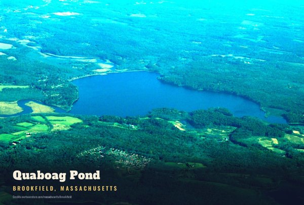 Brookfield Quaboag Pond Postcard artwork detail