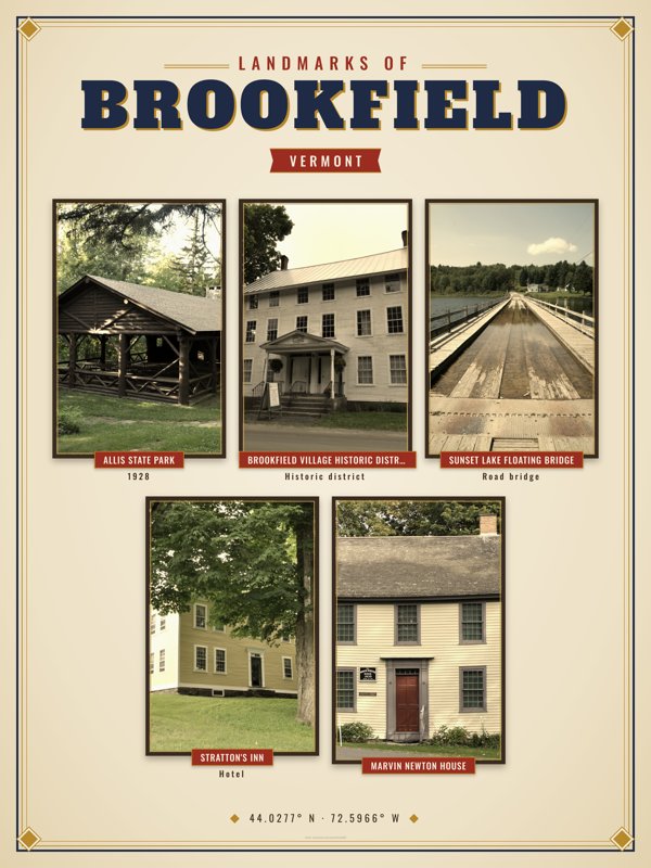 Brookfield Landmarks Photo Poster artwork detail