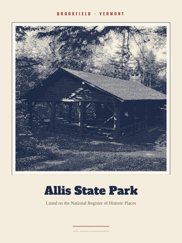 Brookfield Allis State Park Landmark Print artwork detail