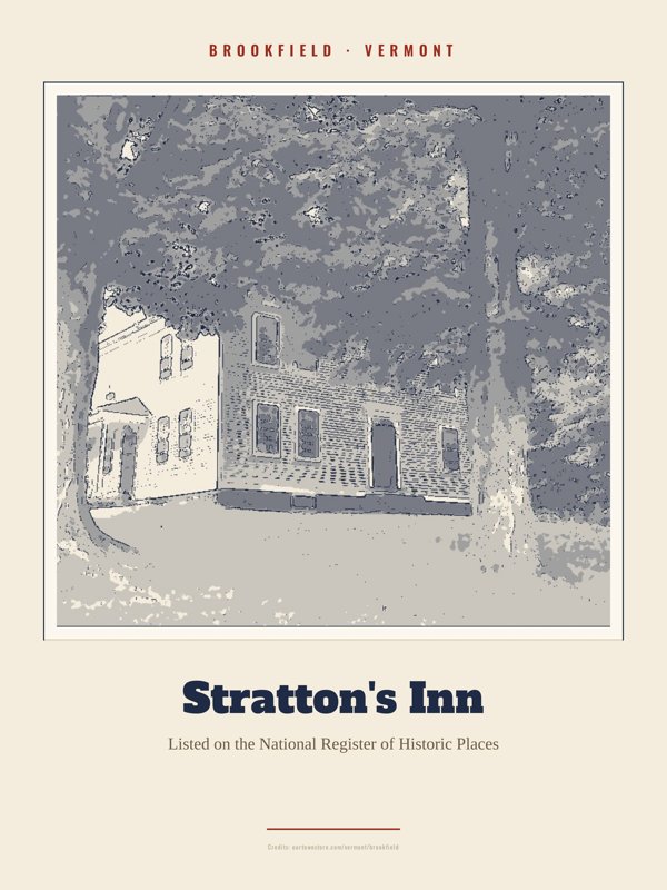 Brookfield Stratton's Inn Landmark Print artwork detail