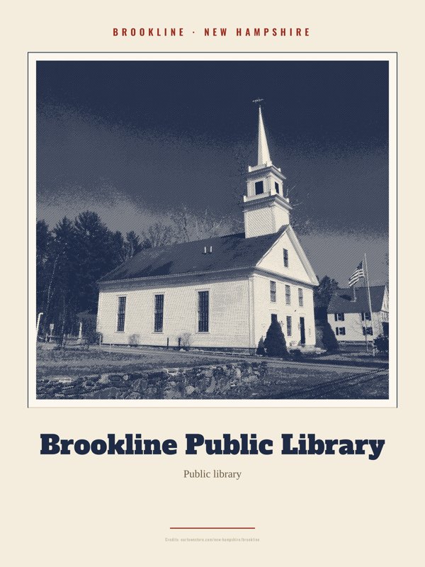 Brookline Brookline Public Library Landmark Print artwork detail