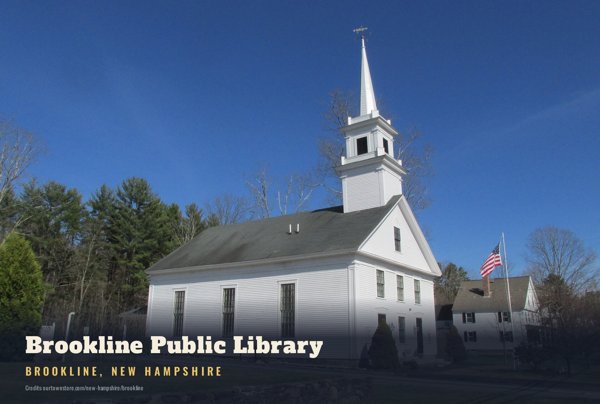 Brookline Brookline Public Library Postcard artwork detail