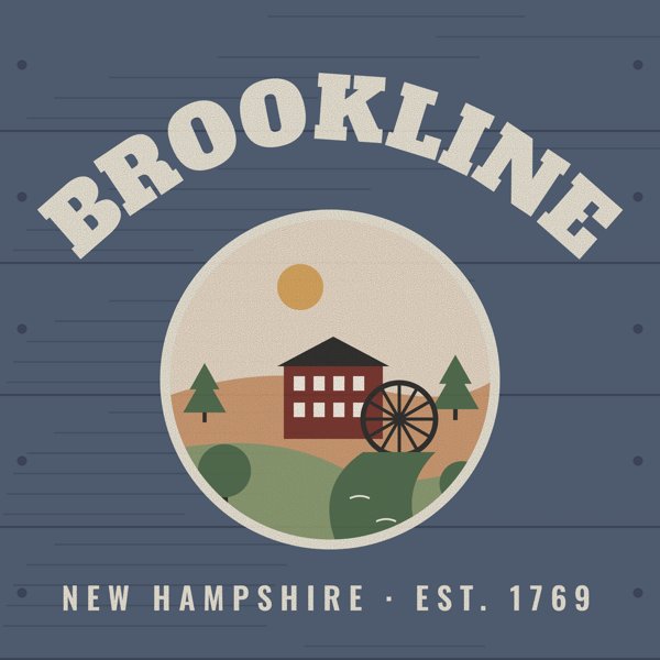 Brookline Hometown Wood Sign artwork detail
