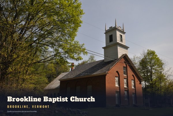Brookline Brookline Baptist Church Postcard artwork detail