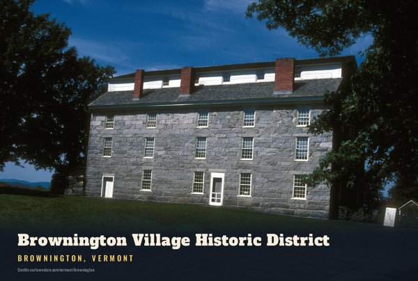 Brownington Brownington Village Historic District Postcard artwork detail