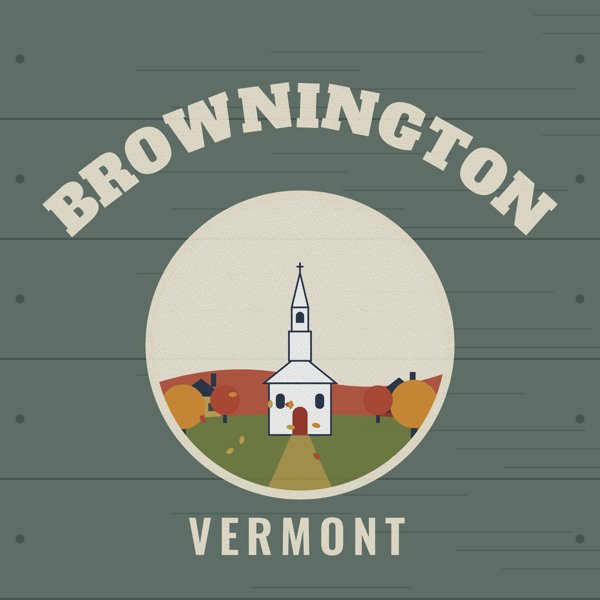 Brownington Hometown Wood Sign artwork detail