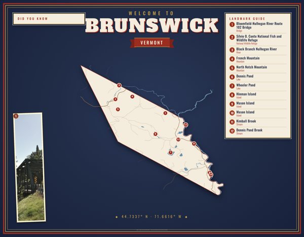 Brunswick Map Placemat artwork detail