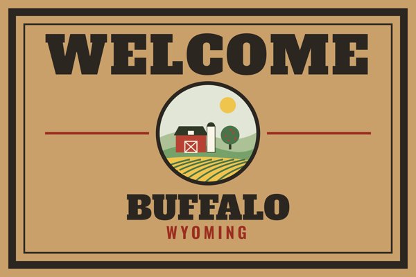 Buffalo Welcome Doormat artwork detail